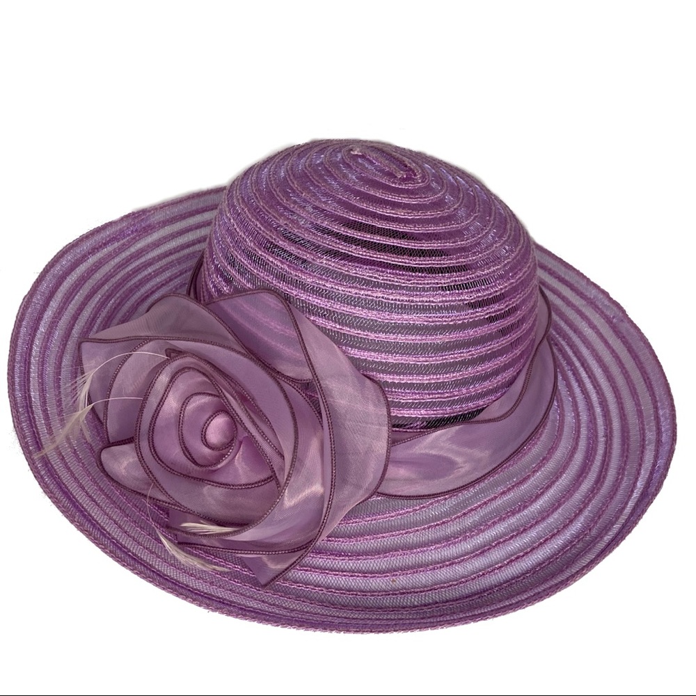 Swan Hat Lavender Church Derby Wedding Dressy Hat